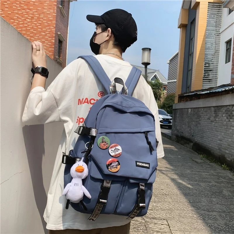Cute Duck Pendant Student Schoolbag Trendy Fashion Large-capacity Student Backpack Hot-selling Backpack In Europe And Usa