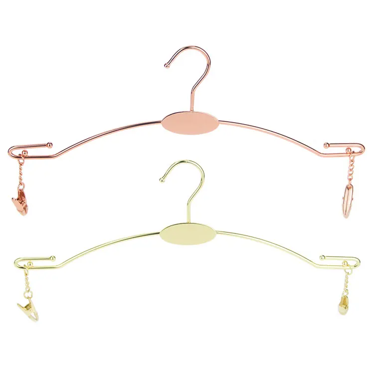 Golden Metal Durable Customized Commercial Underwear Exhibition Lingerie Hangers