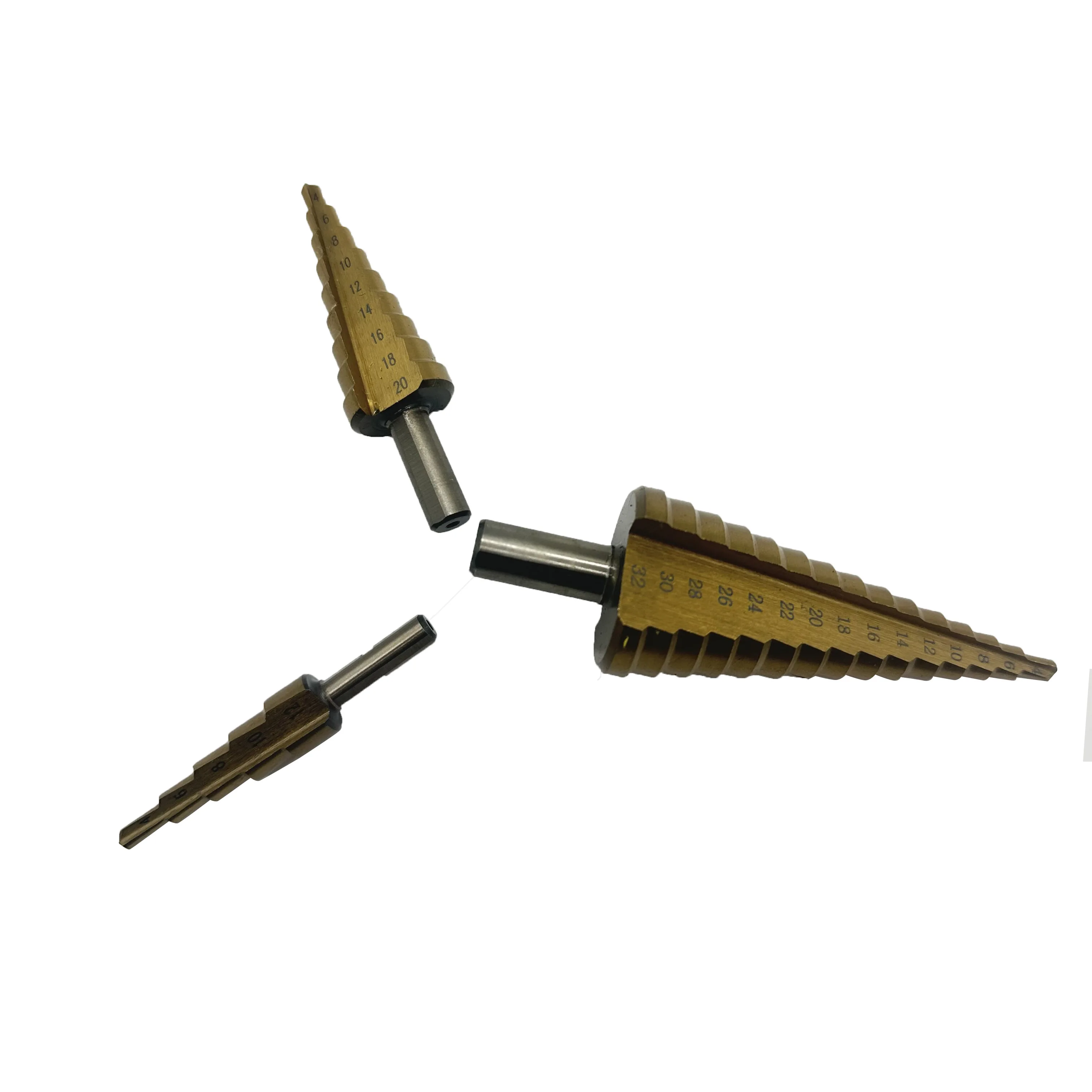 AutoErizo Plastic Box 3PCS set step drill straight flute spiral flute customized drill bit step drill bit set