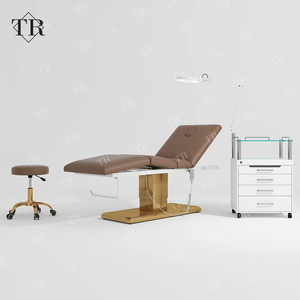Turri Leather Reclining Chair For Beauty Salon 3 Motors Spa Bed Facial Bed Stretcher And Aesthetic Salon Furniture