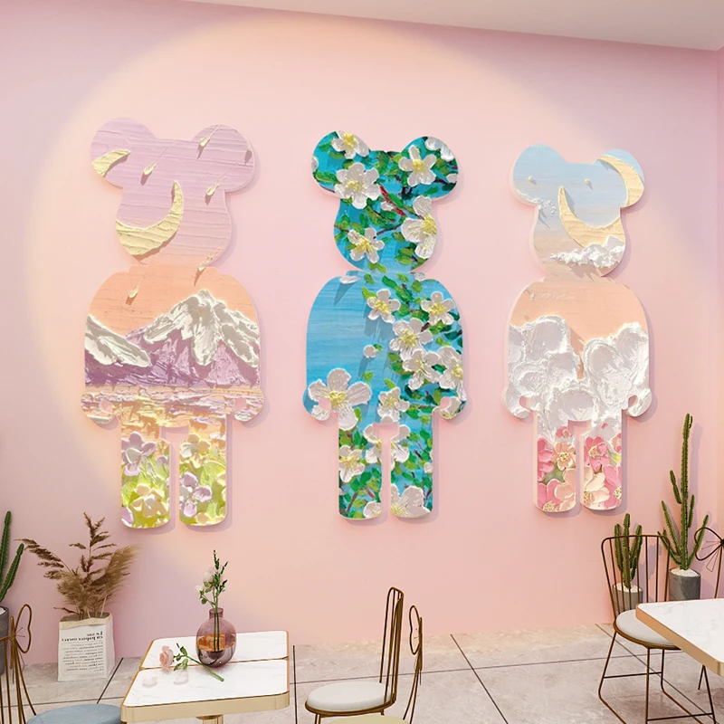 Snowboard 3d three-dimensional wall decoration 8mm mural flower shop milk tea shop wall painting