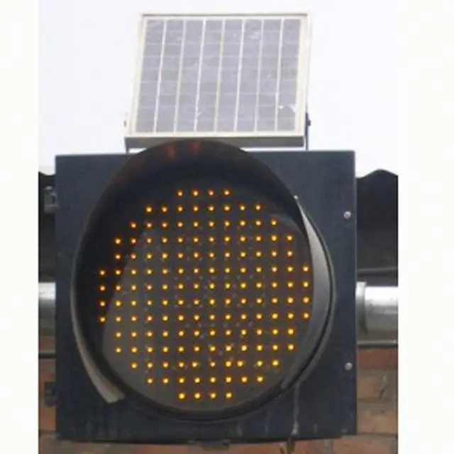 traffic signal head mark warning flare solar powered amber flashing lights