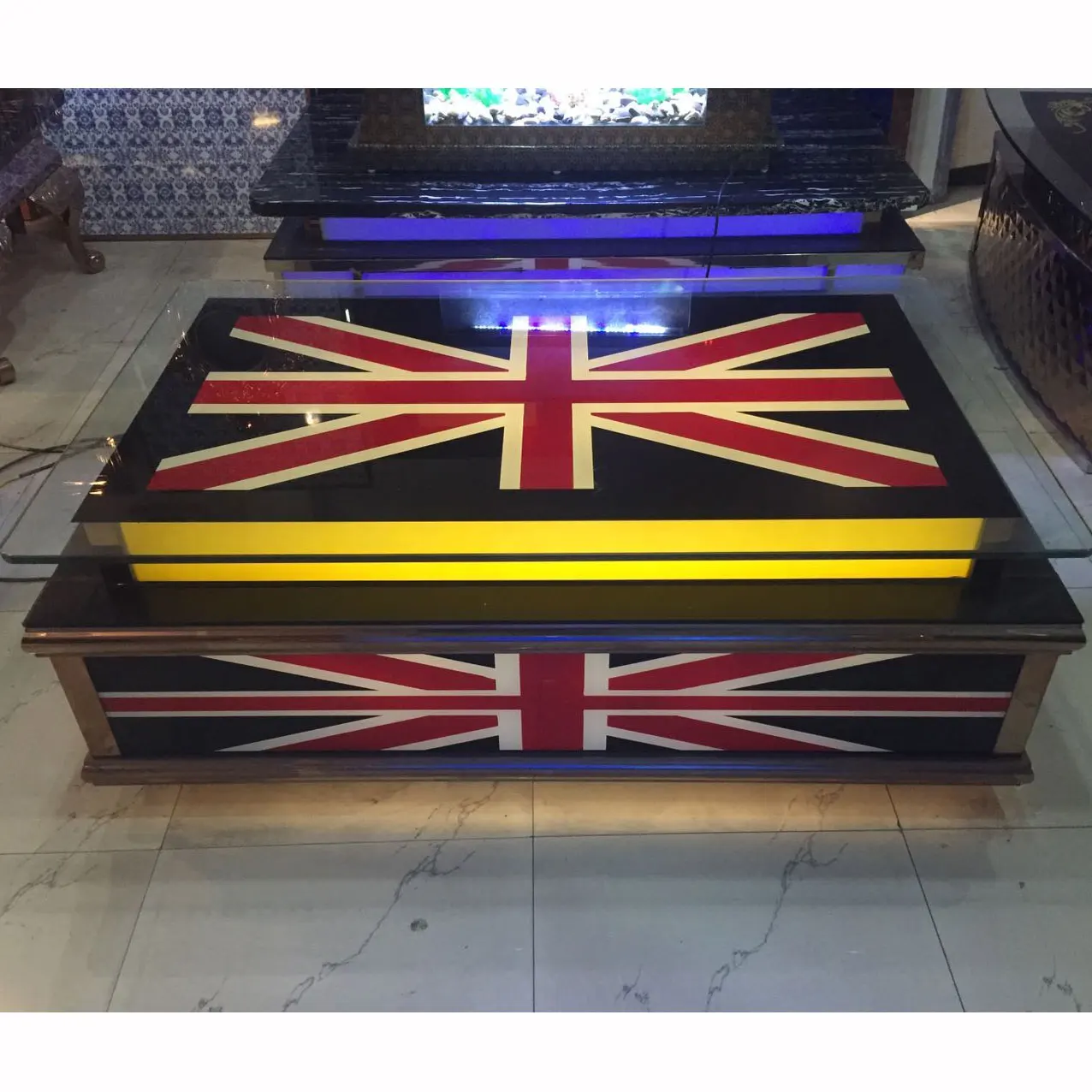 High Quality Led Restaurant Table Bar Furniture Glass Table