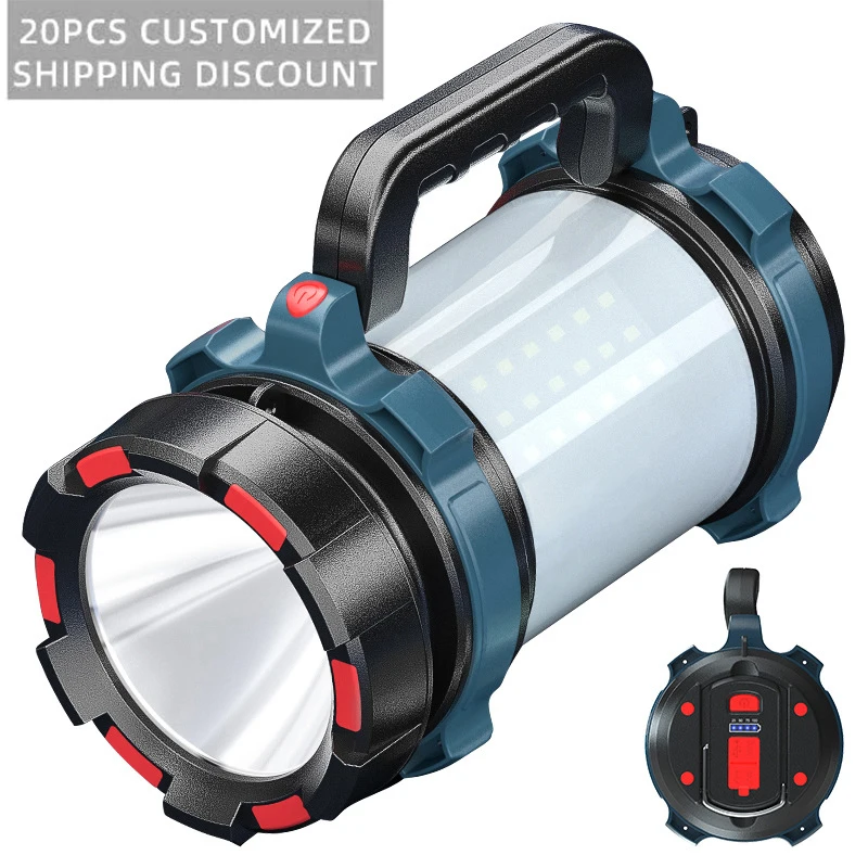 Handheld Searchlight Led Portable Light Strong Light Long-Range Rechargeable Built-In Battery Outdoor Lighting Flashlight