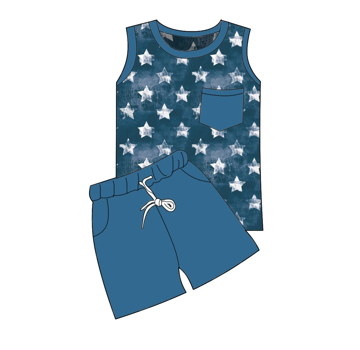 LZ2023  Kids Clothing Sets American flag printed Baby Boys T-shirt Short pants 2 Pieces Clothes Sets