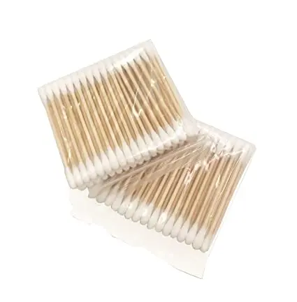Eco Friendly Safety Ultra Soft White Cotton Q Tips Ear Cleaning Lipstick Stick Wooden Cotton Swab Buds