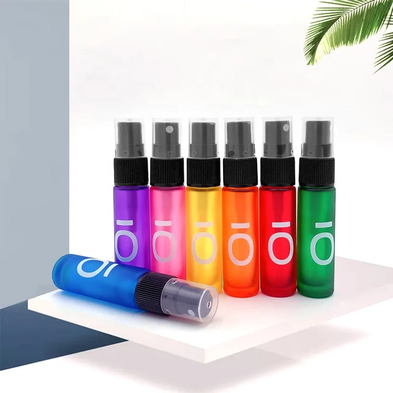 10ml Rainbow Color Glass Spray Bottle Refillable Fine Mist Spray Bottle for Perfume Essential Oil