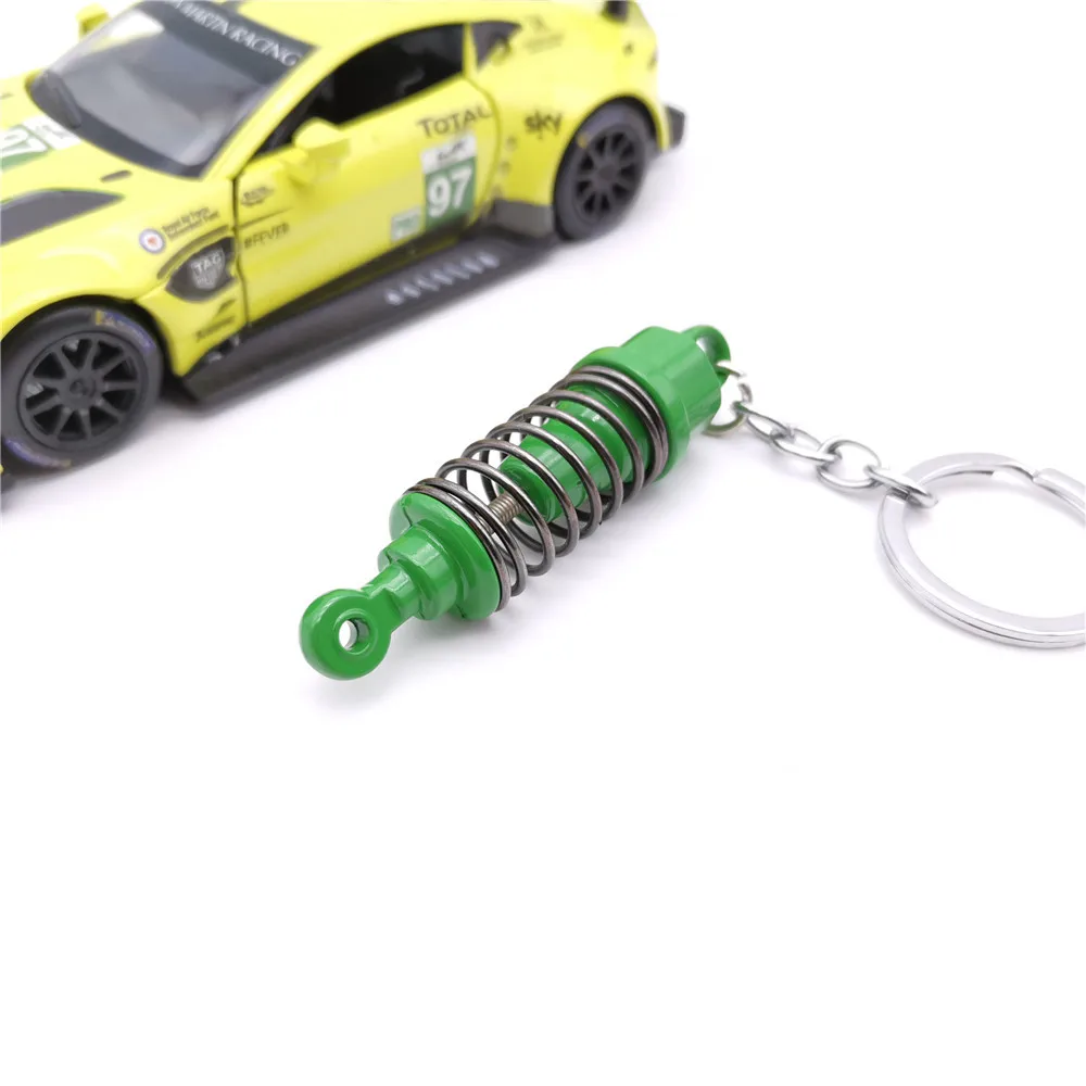 Modified spring shock absorber vibration simulation alloy metal key chain hanging gifts