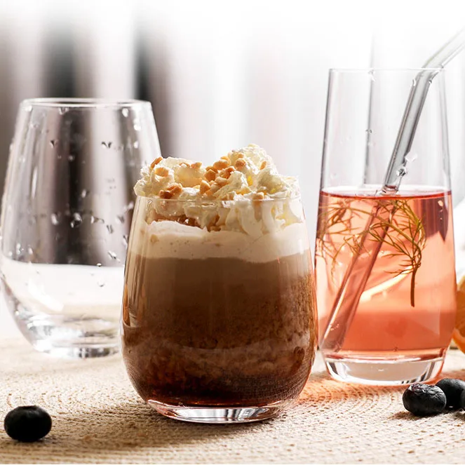 AXF Custom crystal colored 350ml 590ml unbreakable wholesale stemless wine glass