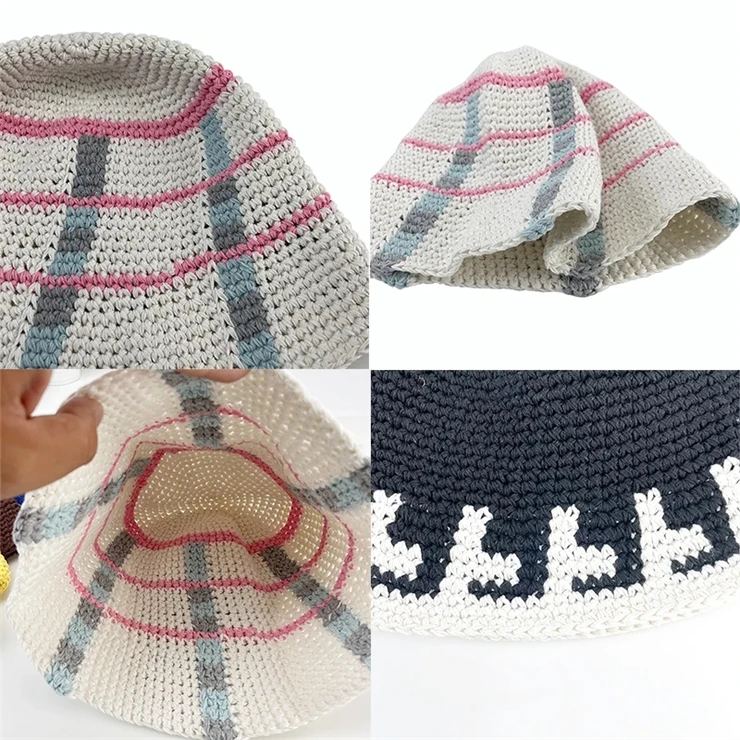 Новый дизайн полосатые шапки для женщин вязаные облегающие HandmadeCrochet девочек зимняя хип-хоп Уличная Панама шапочки