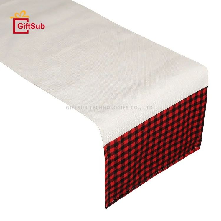 Hot Sales Wedding Decorations Red Buffalo Plaid Table Cloths Fall Sublimation Blanks Dining Linen Christmas Table Runners