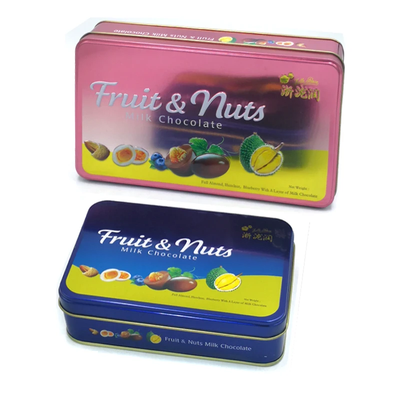 custom print CMYK rectangular card tin box , food metal tin box , cooperative price storage tin box
