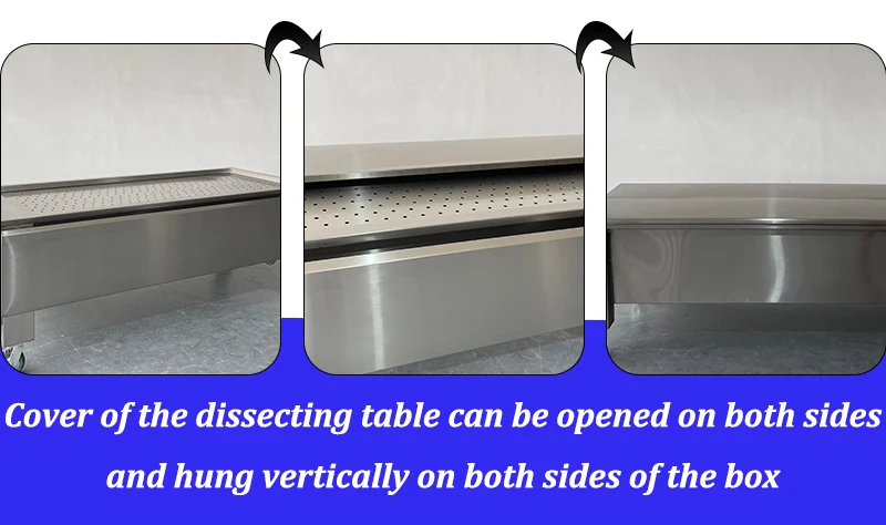 Rustproof stainless wholesale price morgue equipment can hold formalin dead body dissecting table
