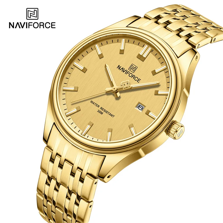Naviforce NF8039 new design male timepiece low cost Stainless steel band waterproofing date display Leisure wrist watch