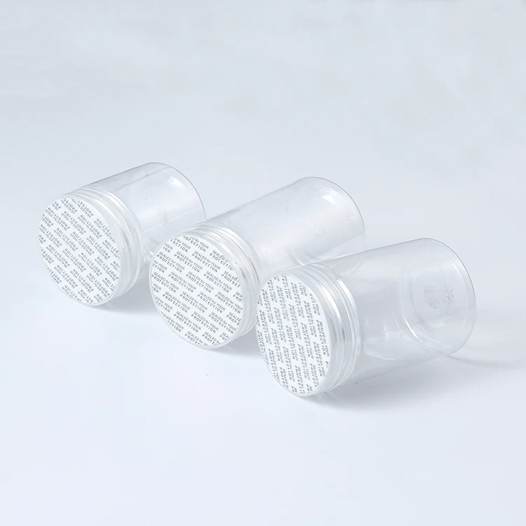 PET material transparent 400ml 500ml Food grade sealed plastic can with lid