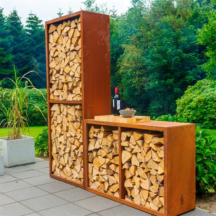Стальная подставка для дрова Corten внутренний держатель сверхмощный наружный Подставка
