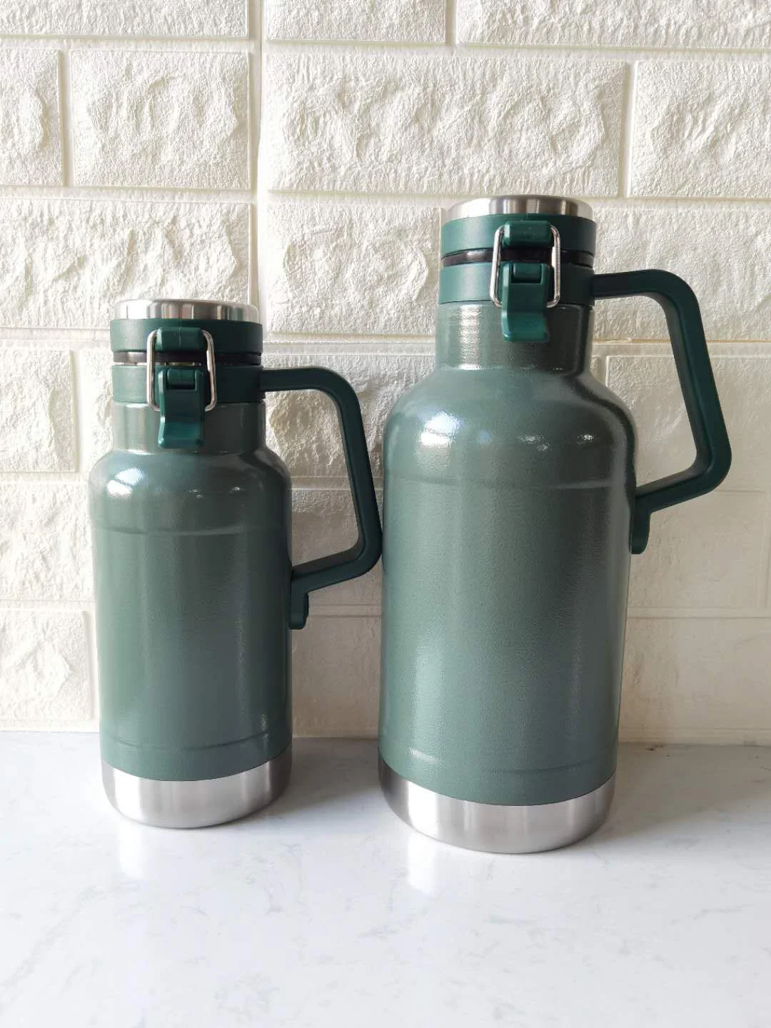 32oz 64oz stainless steel Double Wall flask vacuum Beer Growler with handle custom logo Vacuum flask water jug