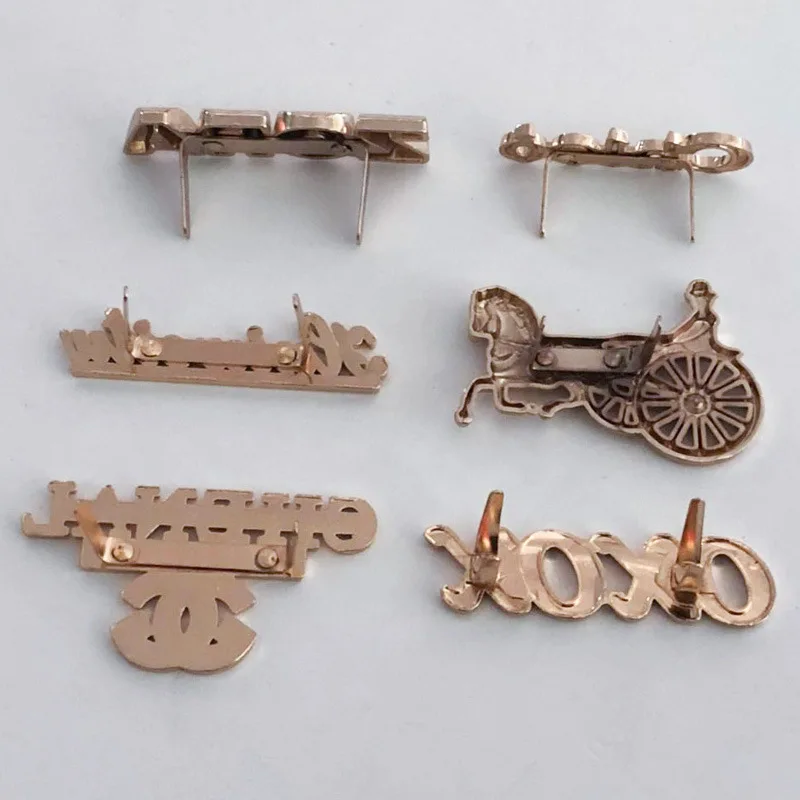 Custom Brand logo Embossed logo Metal Label for Handbags and Luggage