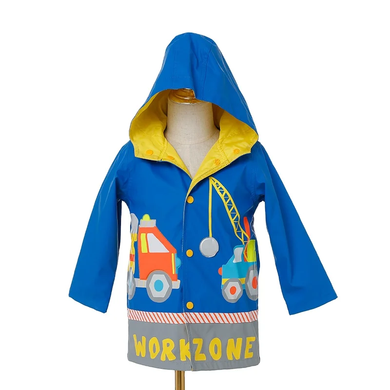 New Cartoon Waterproof High Quality Kids Rain Jacket children Boy Raincoat