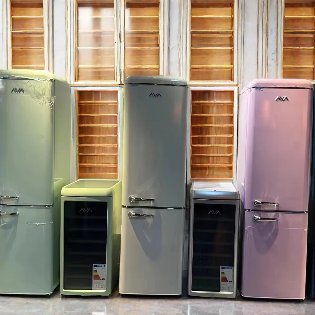 Изысканный винтажный двухдверный холодильник с морозильной камерой Американский Красный Тиффани синий маленький домашний консервированный портативный французский