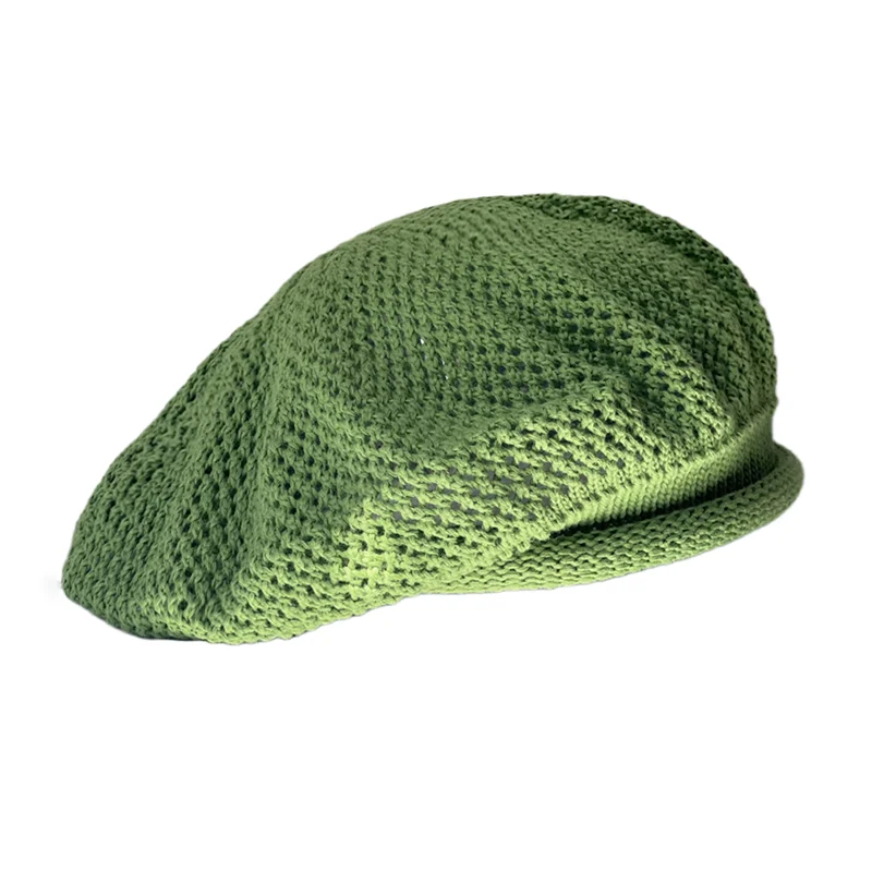wholesale spring and summer thin beret Korean engraving breathable beret children show light painter Beret hat for women