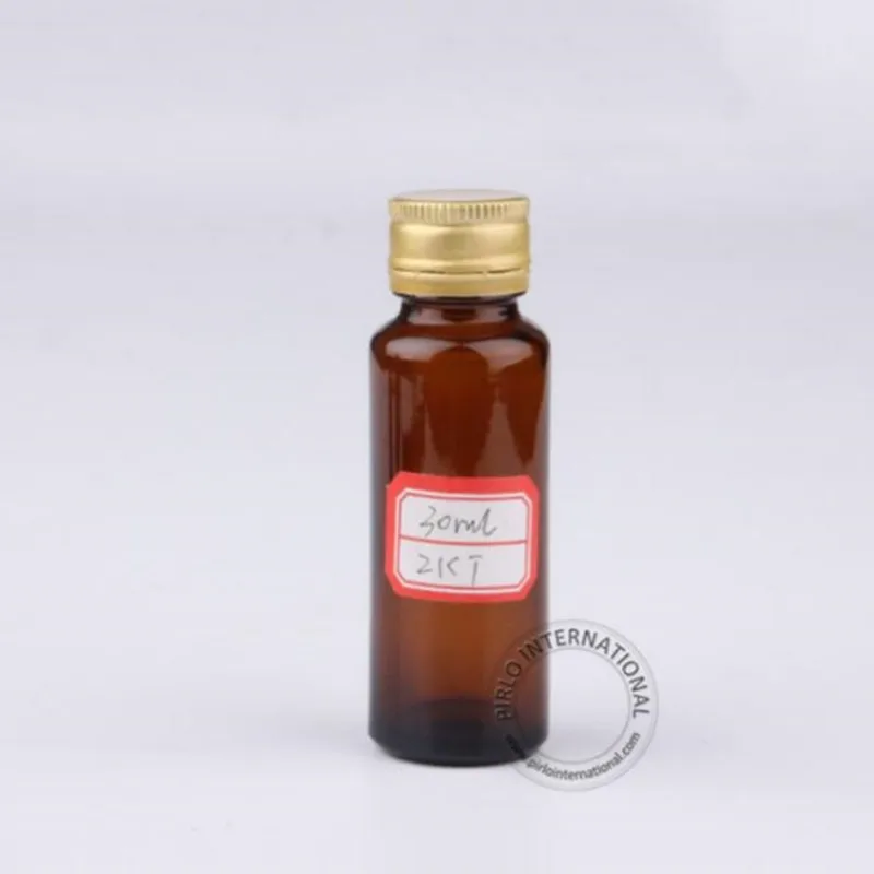Wholesale 20ml 30ml 50m Empty Amber Fruit Enzyme Ferment 1oz Glass Bottle with Security Cap Customized  Logo