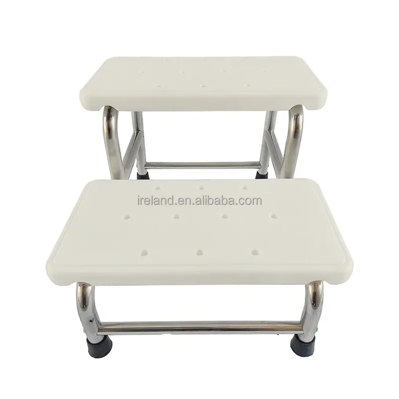 Stainless Steel Adjustable Non-Slip Step Stool Shower Stool Bath Step Stool for Bath Safety