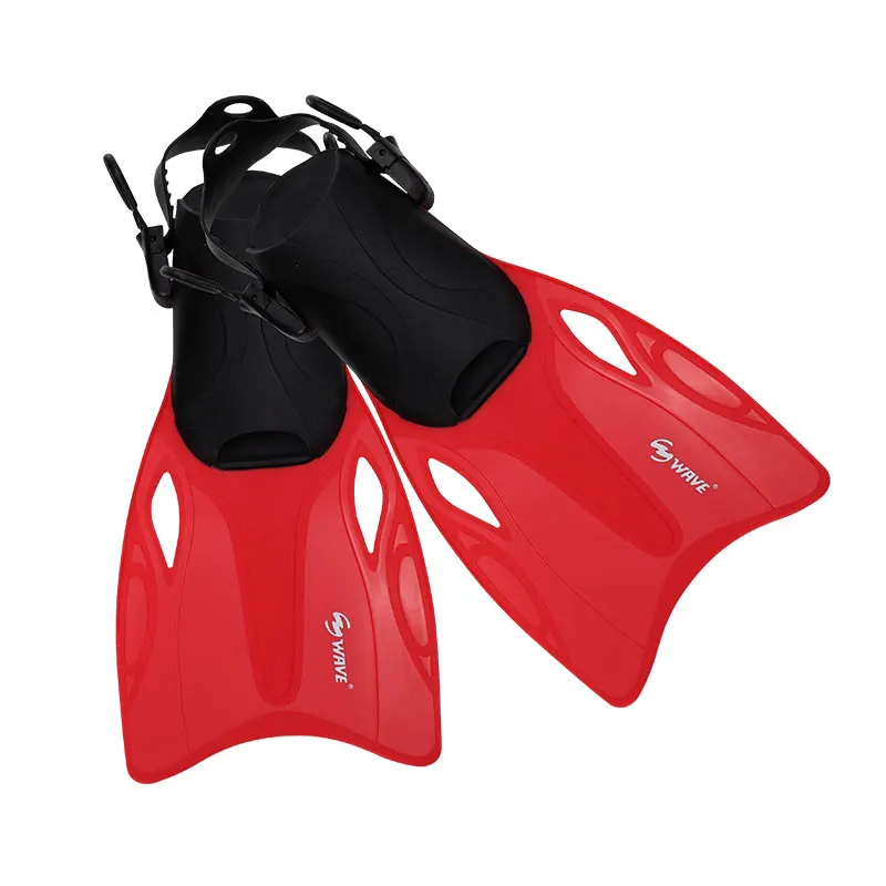 Ласты для подводного плавания WAVE, открытый каблук, короткие ласты для плавания, Регулируемая пряжка, обувь лягушка