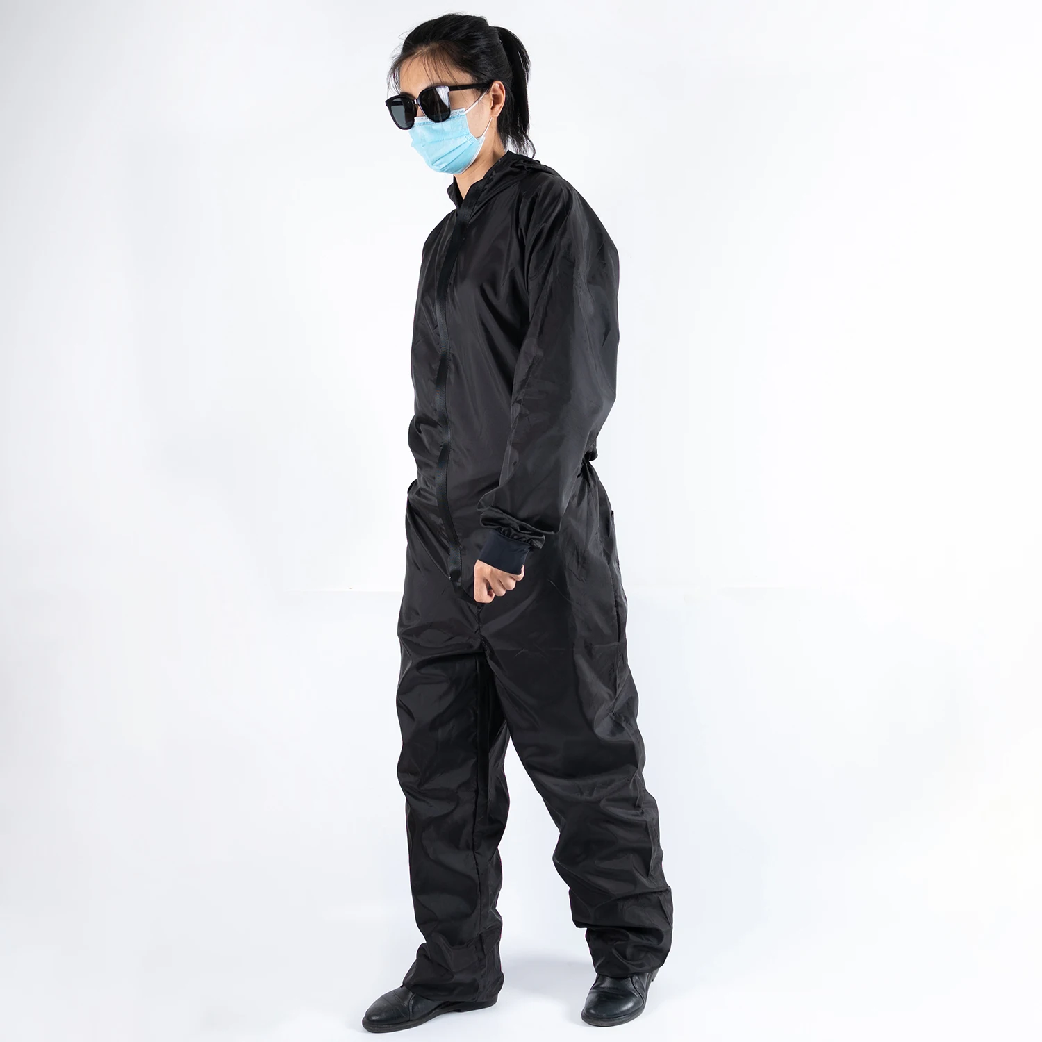 Unisex hooded muti-pocket  conduction fiber anti static paint spray suit