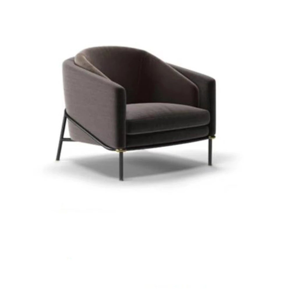 Furniture Factory Custom Made Hotel Fashion Reception Room Single Cafe Leisure Armrest Chair Fabric Leather Sofa Chairs