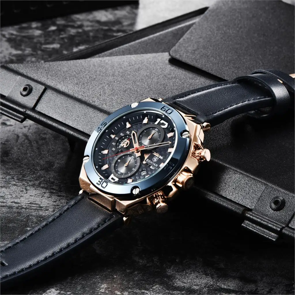 BENYAR 5151 relojes montre многофункциональные спортивные водонепроницаемые мужские кварцевые часы с хронографом