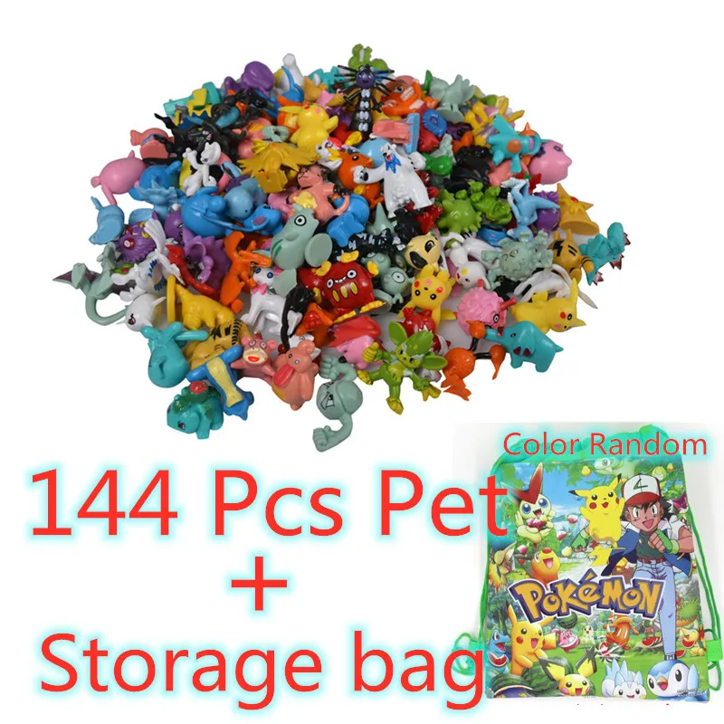 144pc/batch 2023 new prodcut-s miniature figurines bulk figure munecos de coleccion figuras de pokemoned model toys