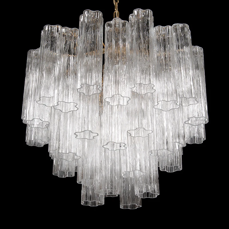 Murano Clear Glass Chandelier Modern Round Ceiling Pendant Lights for Dining Room
