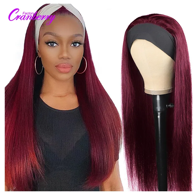 cheap red body wave v part head band natural virgin perruque pixie cut human hair straight lace front wig for black women