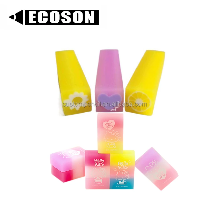 Good Quality Fashion Flower Candy Pvc Pencil Rubber Eraser