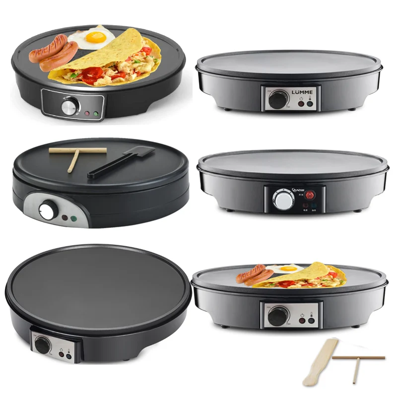 Electric Crepe and pancake maker machine portable non-stick crepe pizza maker automatic