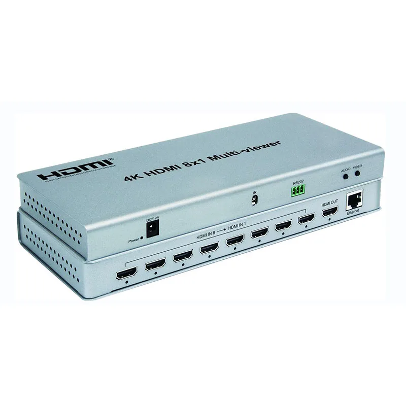 4K 8 port 8 in 1 out Quad Seamless Multiviewer Switch PIP HDMI 8x1 Multi-viewer Video Switcher
