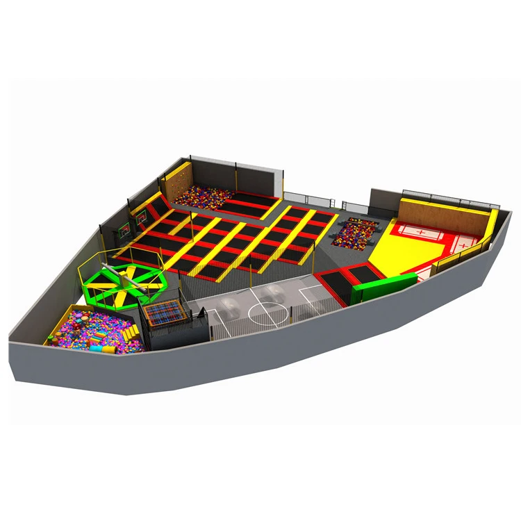 Commercial Kids Indoor jumping Trampoline Park Amusement Park Playground Trampoline Bungee Harness