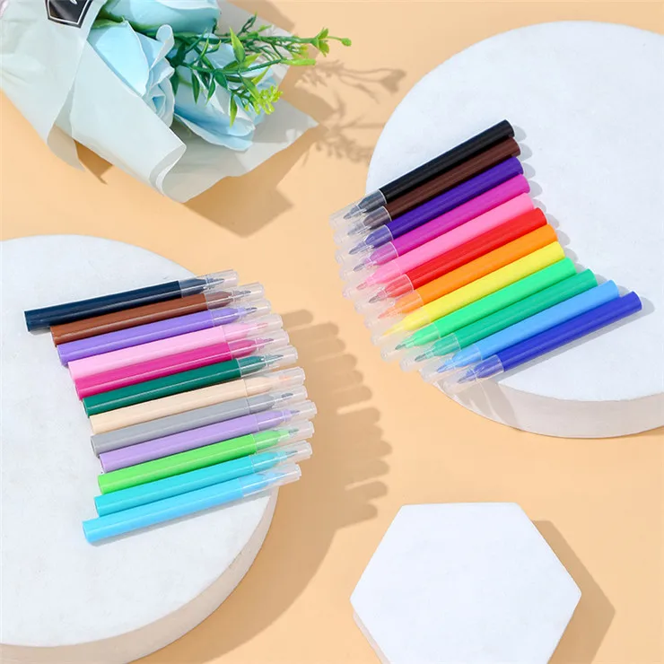Заводская цена, модный набор для рисования школьников и детей, канцелярские принадлежности, индивидуальный дизайн, Перманентный маркер с акварелью и блестками