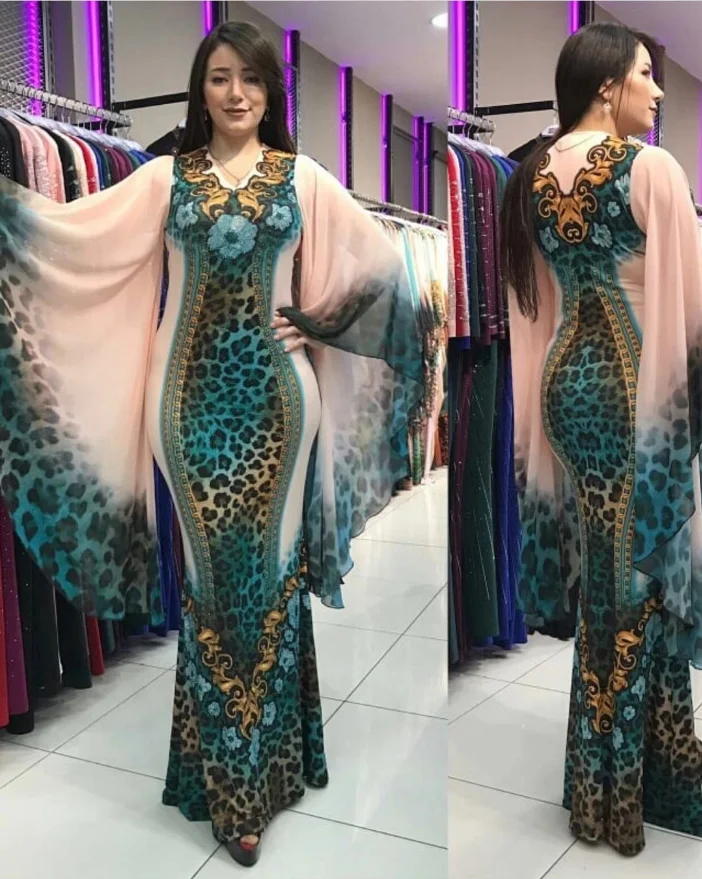 Factory direct sale V-neck leopard grain 4colors muslim clothing for woman