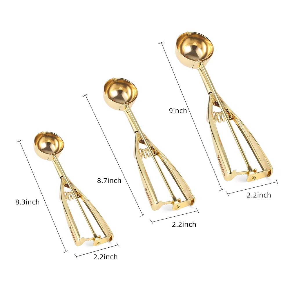 Amazon Gold 3 шт. набор совок для печенья розовое золото из нержавеющей стали мороженого