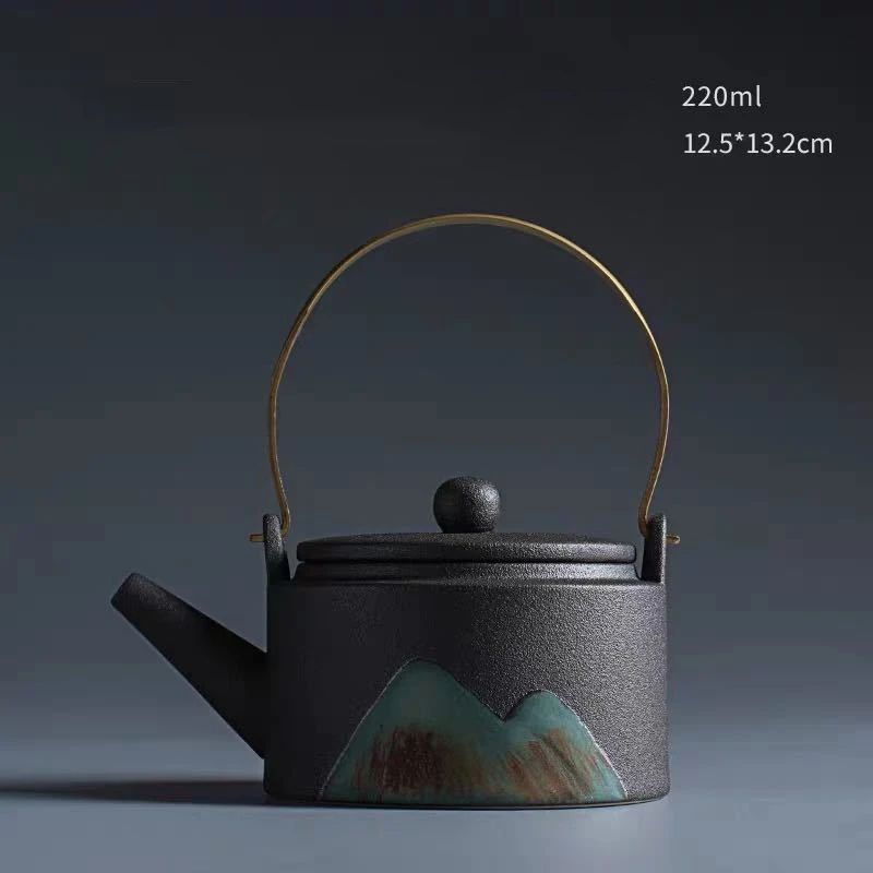 Glaze Painting Ceramic Teapot Enamel Ceramic Teapot Chinese Porcelain Tea Pot Set Elegant Crude pottery Tea Pot