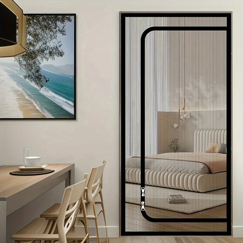 High Quality Transparent Zipper Door Curtain For Pets To Prevent The Door Partition Curtain