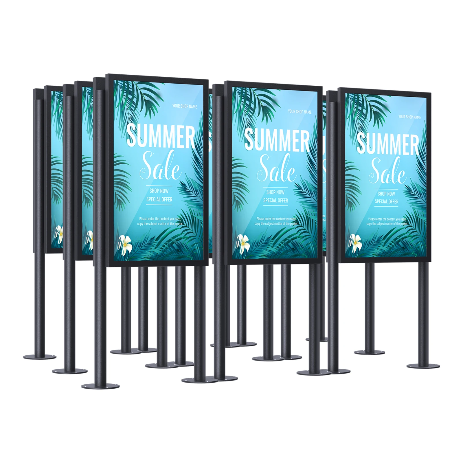 Full color high brightness signs Floor Stand interactive Kiosk Double-Sided Digital Signage Outdoor display