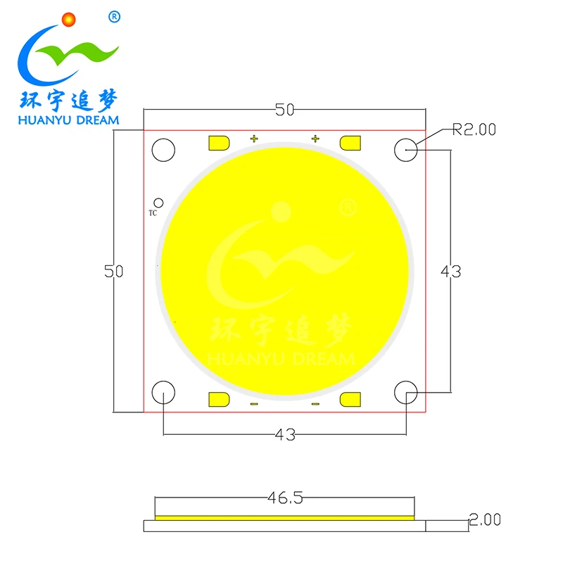 HY High CRI high power COB LED 500W Watt 5047 5050 chip Ra>95 TLCI>95 to Restore ture color for Photography Lighting