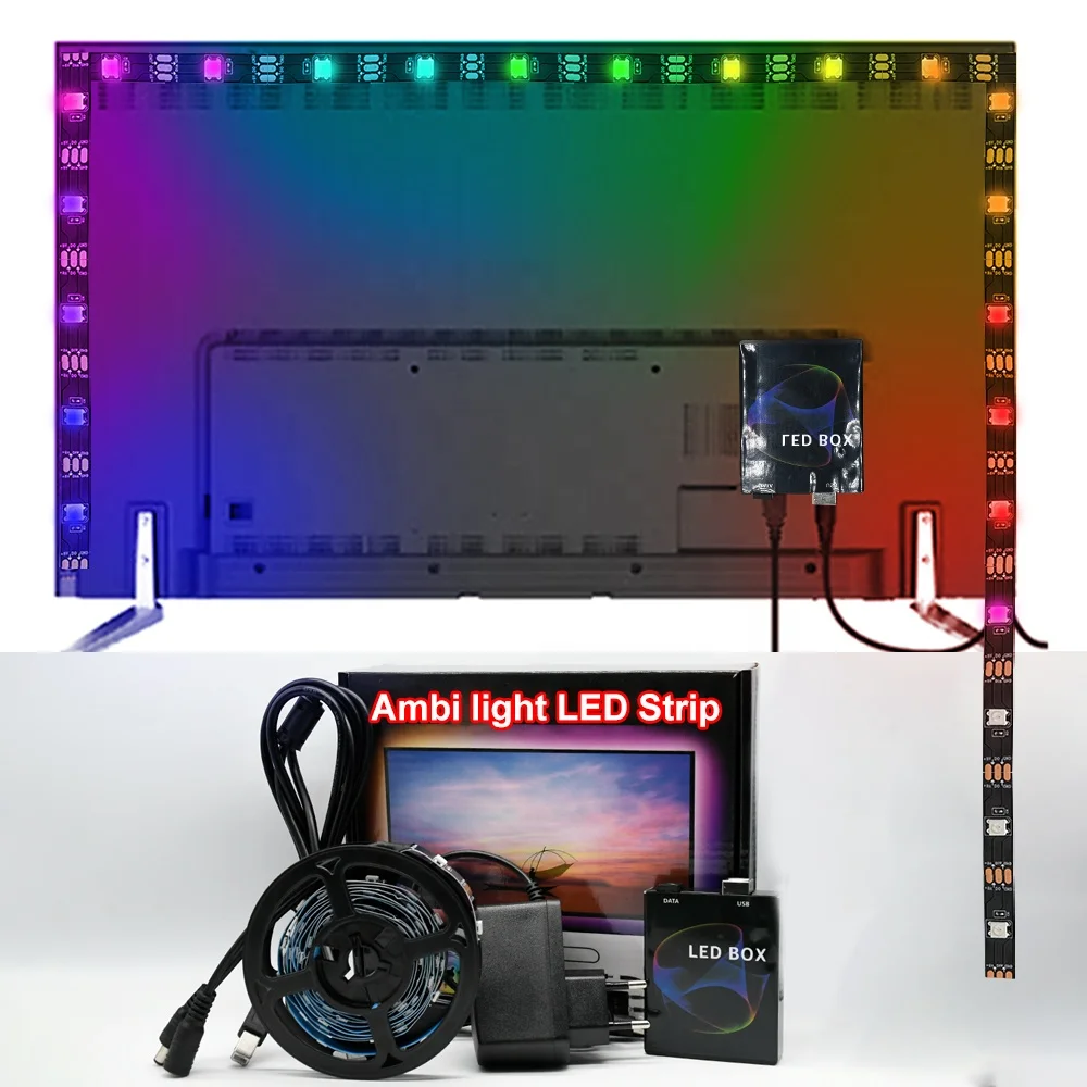 
Cheap TV LED Strip light 5V USB RGB Kit TV Desktop PC Screen Background lighting 1m 2m 3m 4m 5m colorful Box 