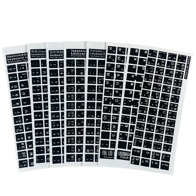 Оптовая продажа, индивидуальная глянцевая черная тайская наклейка для клавиатуры ноутбука в японском стиле, Мьянме