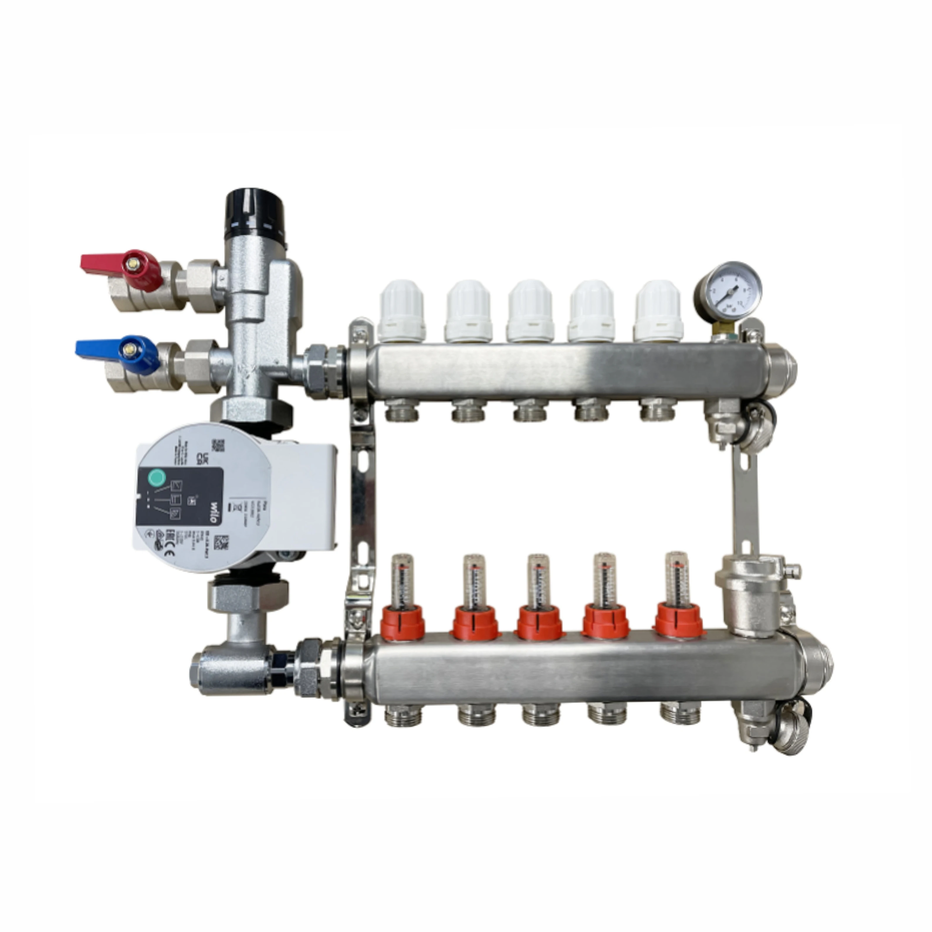ZHONGLIANG Brass Floor heating flowmeter manifold