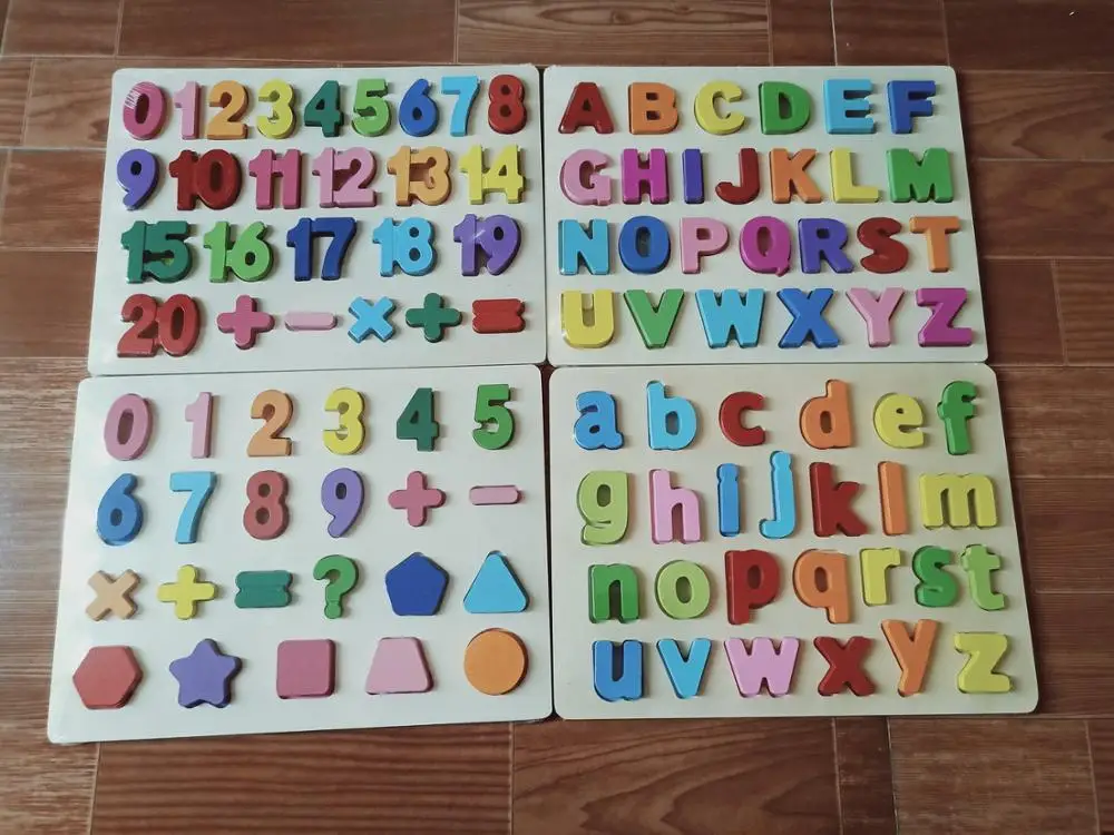 Wholesale Wooden Montessori Alphabets Puzzle Board Early Learning Educational Toy for Toddlers 2-4 Years WPT23-B