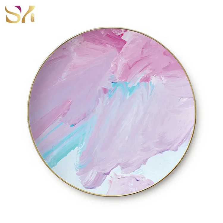 SY Dinnerware wholesaler luxury bold gold rim dinner plates ceramic dinnerware set